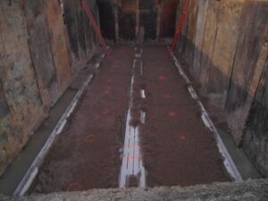 1 tank hole shored and bedded with deadmen