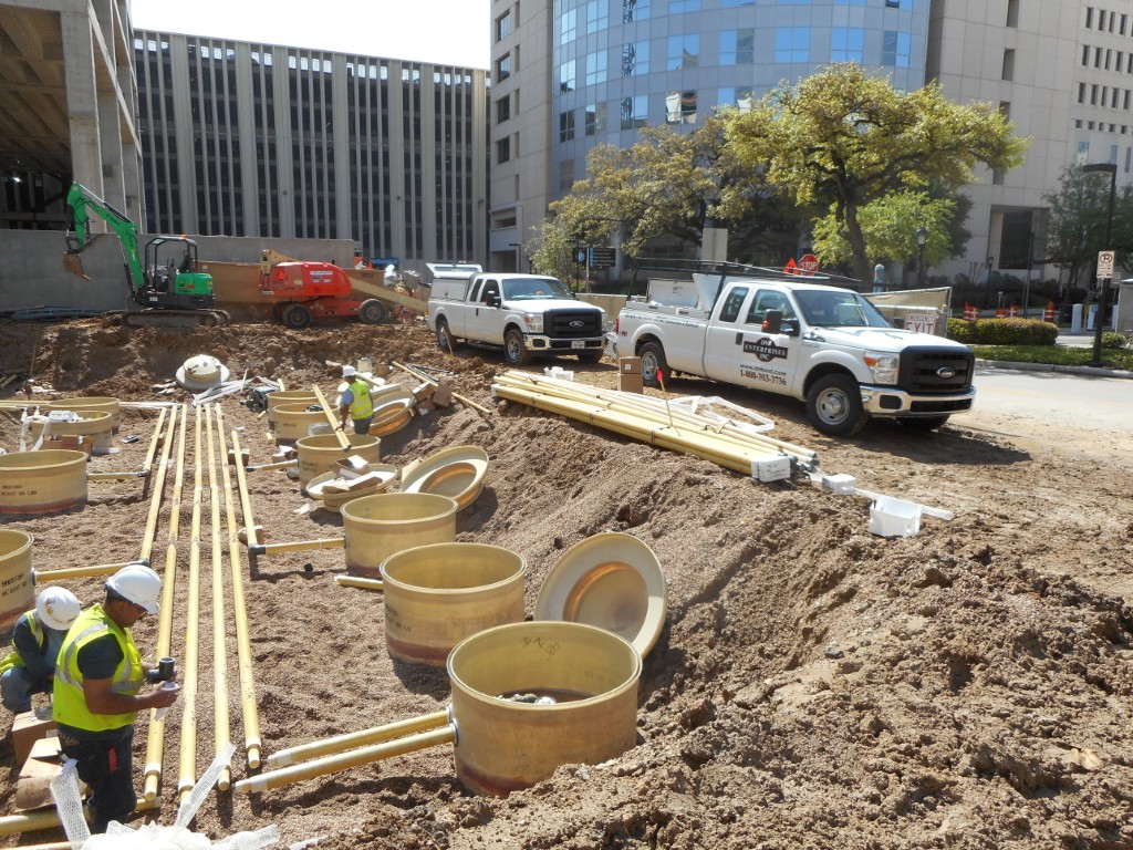 12 tank top piping being installed
