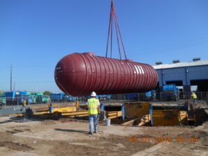 14 tanks being installed