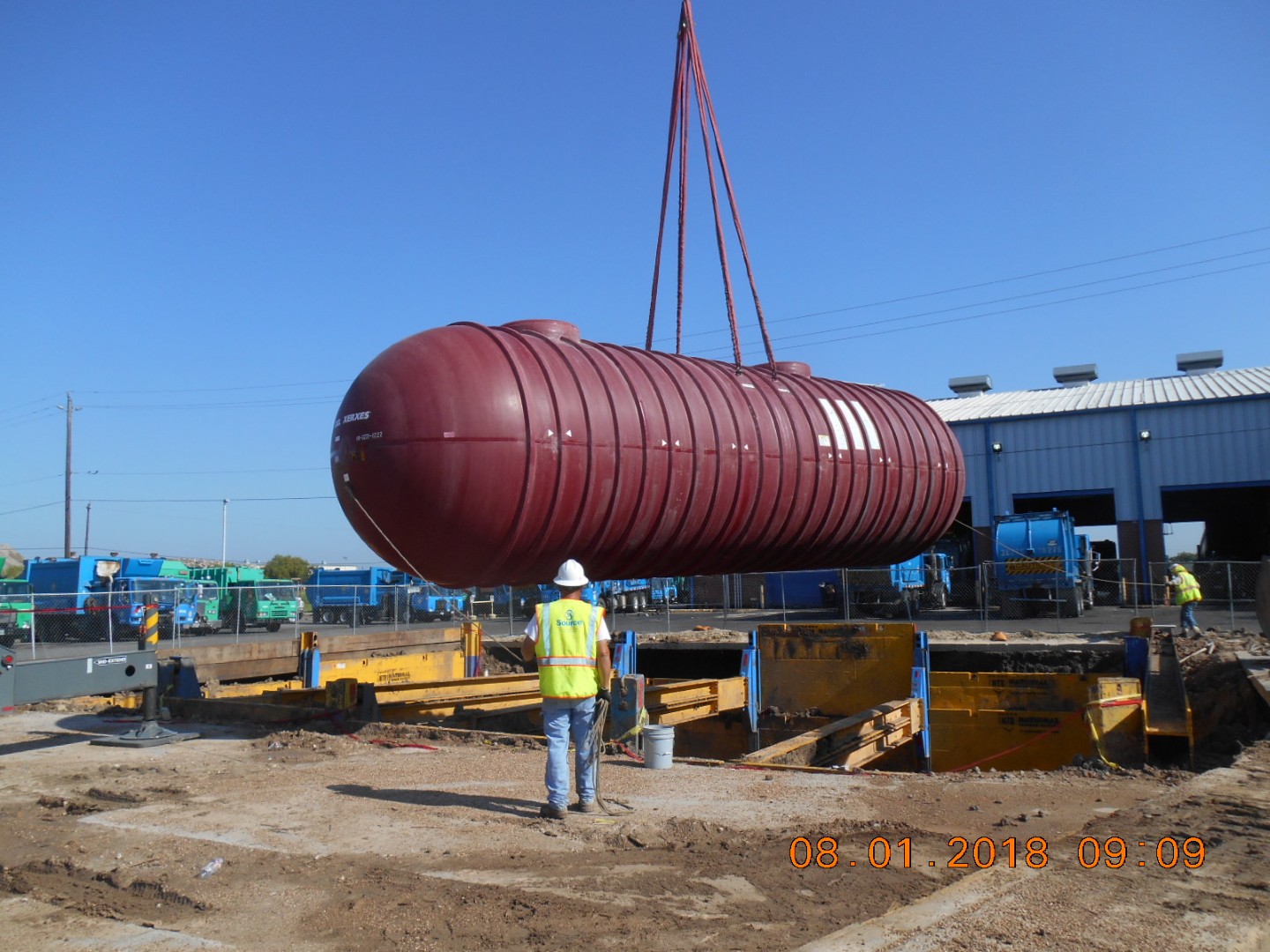 14 tanks being installed