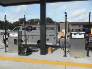 21 dispensers being installed