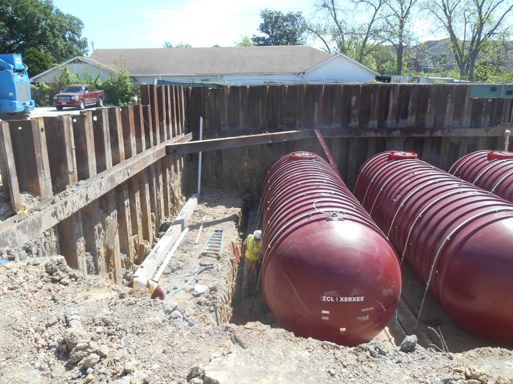3 tanks being installed