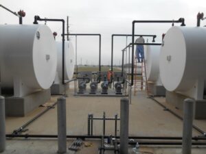 5 transfer pumps piped in