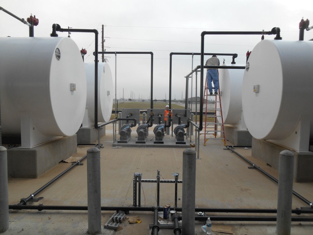 5 transfer pumps piped in