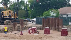 6 tanks backfilled sumps being installed