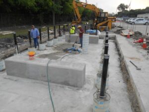 8 bollards installed