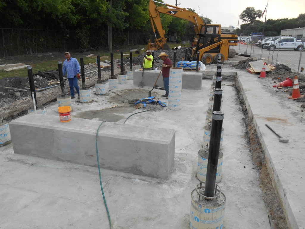 8 bollards installed